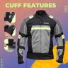 Allextreme BAZOOKA Unisex All weather Adult Motorcycle Riding Jacket with Impact Protection Back & Elbow Guard Reflective Stickers and Abrasion Resistance (XL, Black/Neon Green)