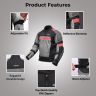 Allextreme BAZOOKA Unisex All weather Adult Motorcycle Riding Jacket with Impact Protection Back & Elbow Guard Reflective Stickers and Abrasion Resistance (XL, Black & Red)