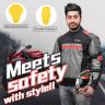 Allextreme BAZOOKA Unisex All weather Adult Motorcycle Riding Jacket with Impact Protection Back & Elbow Guard Reflective Stickers and Abrasion Resistance (XL, Black & Red)