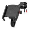 Allextreme Mobile Phone Holder 360° Smartphone Mount Adapter Adjustable Screw Clamp with USB Charging Connectivity for Motorcycles & Bikes- Black