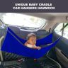 AllExtreme Car Cradle Hammock for 0 to 3 Year Baby Portable Travel Cloth Jhula with Adjustable Belt Hangers and Carry Bag (Blue)