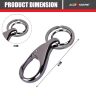 Allextreme ZB-8792 Belt Hook Locking Keychain Heavy Duty Keyring with 2 rings for Car Bike (Pack of 1, Black)