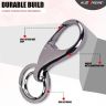 Allextreme ZB-8792 Belt Hook Locking Keychain Heavy Duty Keyring with 2 rings for Car Bike (Pack of 1, Black)