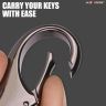 Allextreme ZB-8792 Belt Hook Locking Keychain Heavy Duty Keyring with 2 rings for Car Bike (Pack of 1, Black)