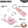Allextreme Kitty Design Keychain Anti-Lost D-Ring Heavy Duty Keyring with 1 Screwdriver and 2 Rings for Car Bike