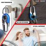 Allextreme 35775A Belt Hook Locking Keychain Stainless Steel Heavy Duty Keyring with 2 rings for Car Bike (Pack of 1, Blue)
