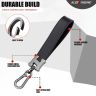 Allextreme LC-8803 Leather Loop Keychain Anti-Lost Metal D-Ring Heavy Duty Keyring with 1 Screwdriver for Car Bike (Pack of 1, Black)