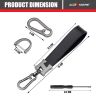 Allextreme LC-8803 Leather Loop Keychain Anti-Lost Metal D-Ring Heavy Duty Keyring with 1 Screwdriver for Car Bike (Pack of 1, Black)