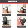 Allextreme LC-8803 Leather Loop Keychain Anti-Lost Metal D-Ring Heavy Duty Keyring with 1 Screwdriver for Car Bike (Pack of 1, Black)