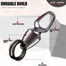 Allextreme ZB-8788 Metal Belt Hook Locking Keychain Heavy Duty Keyring with 2 rings for Car Bike (Pack of 1, Grey)