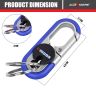 Allextreme 3746A Oval Design Belt Hook Locking Stainless Steel Keychain Heavy Duty Keyring with 2 rings for Car Bike (Pack of 1, Blue)