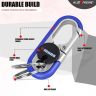 Allextreme 3746A Oval Design Belt Hook Locking Stainless Steel Keychain Heavy Duty Keyring with 2 rings for Car Bike (Pack of 1, Blue)