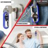 Allextreme 3746A Oval Design Belt Hook Locking Stainless Steel Keychain Heavy Duty Keyring with 2 rings for Car Bike (Pack of 1, Blue)