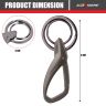 Allextreme ZB-197 Metal Twisted Design Belt Hook Locking Keychain Heavy Duty Keyring with 2 rings for Car Bike (Pack of 1, Grey)