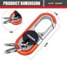 Allextreme 3746A-1 Oval Design Belt Hook Locking Stainless Steel Keychain Heavy Duty Keyring with 2 rings for Car Bike (Pack of 1, Orange)