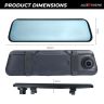 AllExtreme Dual Dash Camera 1080P Full HD 9.66 IPS LED Screen Front & Rear Reverse View 170° Wide Angle Loop and Voice Recording G-Sensor Mirror Display Car DVR Cam (Pack of 1)