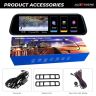 AllExtreme Dual Dash Camera 1080P Full HD 9.66 IPS LED Screen Front & Rear Reverse View 170° Wide Angle Loop and Voice Recording G-Sensor Mirror Display Car DVR Cam (Pack of 1)
