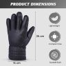 Allextreme Winter Riding Gloves Synthetic Leather Full Finger Warm Mittens for Motorbike Racing Biking Climbing Cold Weather Protection (L, Black)