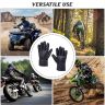 Allextreme Winter Riding Gloves Synthetic Leather Full Finger Warm Mittens for Motorbike Racing Biking Climbing Cold Weather Protection (L, Black)