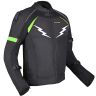 Allextreme WILDFIRE Bike Riding Jacket CE Level 2 Certified Armour Back Elbows Shoulders Protection Mesh Fabric Motorcycle Rider (L, Black/Neon Green)