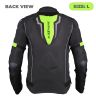 Allextreme WILDFIRE Bike Riding Jacket CE Level 2 Certified Armour Back Elbows Shoulders Protection Mesh Fabric Motorcycle Rider (L, Black/Neon Green)