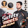 Allextreme WILDFIRE Bike Riding Jacket CE Level 2 Certified Armour Protector for Back Elbows Shoulders Mesh Fabric Motorcycle Gear (2XL, Black/Neon Orange)