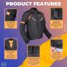 Allextreme WILDFIRE Bike Riding Jacket CE Level 2 Certified Armour Protector Back Elbows Shoulders Protection Mesh Fabric Motorcycle Rider Gear for Bikers (S, Black/Neon Orange)