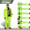 Allextreme Riding Jacket Rain Suit Cover with Pant PU Coated Polyester Fabric Waterproof Gear Rider Protection Raincoat Liner for Men (L & Full Sleeve, Neon Green)