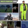 Allextreme Riding Jacket Rain Suit Cover with Pant PU Coated Polyester Fabric Waterproof Biker Rainwear with Full Sleeves for Men's Rider Protection Raincoat (M, Neon Green)