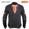 Allextreme WILDFIRE Bike Riding Jacket CE Level 2 Certified Armour Protector for Back Elbows Shoulders Mesh Fabric Motorcycle Gear (M, Black/Neon Orange)