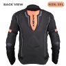 Allextreme WILDFIRE Bike Riding Jacket CE Level 2 Certified Armour Protector for Back Elbows Shoulders Mesh Fabric Motorcycle Gear (3XL, Black/Neon Orange)