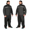 Allextreme Riding Jacket Rain Suit Cover with Pant PU Coated Polyester Fabric Waterproof Biker Rainwear with Full Sleeves for Men's Rider Protection Raincoat (S, Black/Grey)