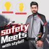 Allextreme SNOWSTORM Bike Riding Jacket CE Level 2 Certified Armour Protector Back Elbows Shoulders Protection Mesh Fabric Motorcycle Rider (L, Black & Red)