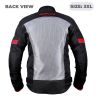 Allextreme SNOWSTORM Bike Riding Jacket CE Level 2 Certified Armour Protector Back Elbows Shoulders Protection Mesh Fabric Motorcycle Rider Gear for Bikers (3XL, Black & Red)