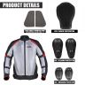 Allextreme SNOWSTORM Bike Riding Jacket CE Level 2 Certified Armour Protector Back Elbows Shoulders Protection Mesh Fabric Motorcycle Rider Gear for Bikers (S, Black & Red)