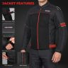 Allextreme TRIPPER Bike Riding Jacket Windproof Biker Mesh Fabric Armour Back Elbows Shoulders Protection Racer Motorcycle Gear Protector for Men (M, Red & Black)