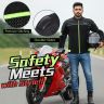 Allextreme TRIPPER Bike Riding Jacket Windproof Biker Mesh Fabric Armour Back Elbows Shoulders Protection Racer Motorcycle Gear Protector for Men (2XL, Neon Green & Black)