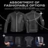 Allextreme TRIPPER Bike Riding Jacket Windproof Biker Mesh Fabric Armour Back Elbows Shoulders Protection Racer Motorcycle Gear Protector for Men (2XL, Grey & Black)