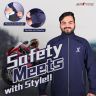 Allextreme GX01 Men's Windcheater with Front Zip Closure Full Sleeve Polyester Windbreaker Sports Winter Jacket for Gym Workout Running Travel Trekking (XL, Blue)