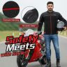 Allextreme TRIPPER Bike Riding Jacket Windproof Biker Mesh Fabric Armour Back Elbows Shoulders Protection Racer Motorcycle for Men (L, Red & Black)