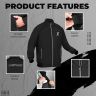 Allextreme GX01 Men's Windcheater with Front Zip Closure Full Sleeve Polyester Windbreaker Sports Winter Jacket for Gym Workout Running Travel Trekking (XXL, Black)