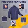 Allextreme GX01 Men's Windcheater with Front Zip Closure Full Sleeve Polyester Windbreaker Sports Winter Jacket for Gym Workout Running Travel Trekking (XXL, Blue)