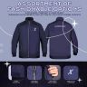 Allextreme GX01 Men's Windcheater with Front Zip Closure Full Sleeve Polyester Windbreaker Sports Winter Jacket for Gym Workout Running Travel Trekking (XXL, Blue)