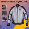 Allextreme SNOWSTORM Bike Riding Jacket CE Level 2 Certified Armour Protector Back Elbows Shoulders Protection Mesh Fabric Motorcycle Rider Gear for Bikers (5XL, Black & Red)