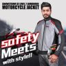 Allextreme SNOWSTORM Bike Riding Jacket CE Level 2 Certified Armour Protector Back Elbows Shoulders Protection Mesh Fabric Motorcycle Rider Gear for Bikers (5XL, Black & Red)