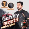 Allextreme WILDFIRE Bike Riding Jacket CE Level 2 Certified Armour Protector Back Elbows Shoulders Protection Mesh Fabric Motorcycle Rider Gear for Bikers (4XL, Black/Neon Orange)