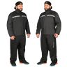 Allextreme Riding Jacket Rain Suit Cover with Pant PU Coated Polyester Fabric Waterproof Biker Rainwear with Full Sleeves for Men's Rider Protection Raincoat (5XL, Black/Grey)