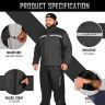 Allextreme Riding Jacket Rain Suit Cover with Pant PU Coated Polyester Fabric Waterproof Biker Rainwear with Full Sleeves for Men's Rider Protection Raincoat (5XL, Black/Grey)