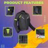 Allextreme WILDFIRE Bike Riding Jacket CE Level 2 Certified Armour Protector Back Elbows Shoulders Protection Mesh Fabric Motorcycle Rider Gear for Bikers (4XL, Black/Neon Green)