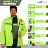 Allextreme Riding Jacket Rain Cover PU Coated Polyester Fabric Waterproof Biker Rainwear with Full Sleeves for Men's Rider Protection Raincoat (S, Neon Green)